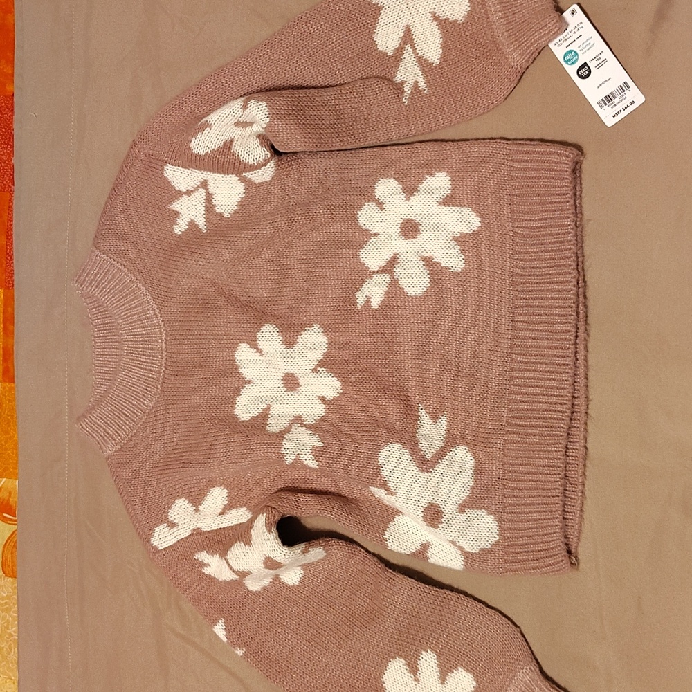 Carter's Mauve and White Floral Sweater